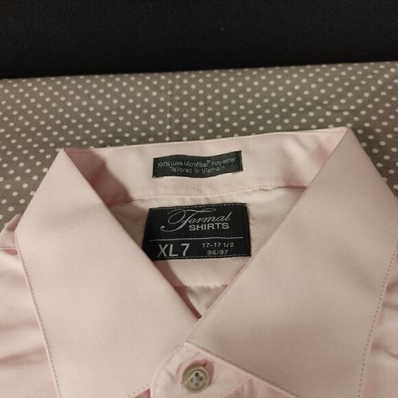 PINK REGULAR FIT MICROFIBER TUXEDO SHIRT - Picture 3 of 6